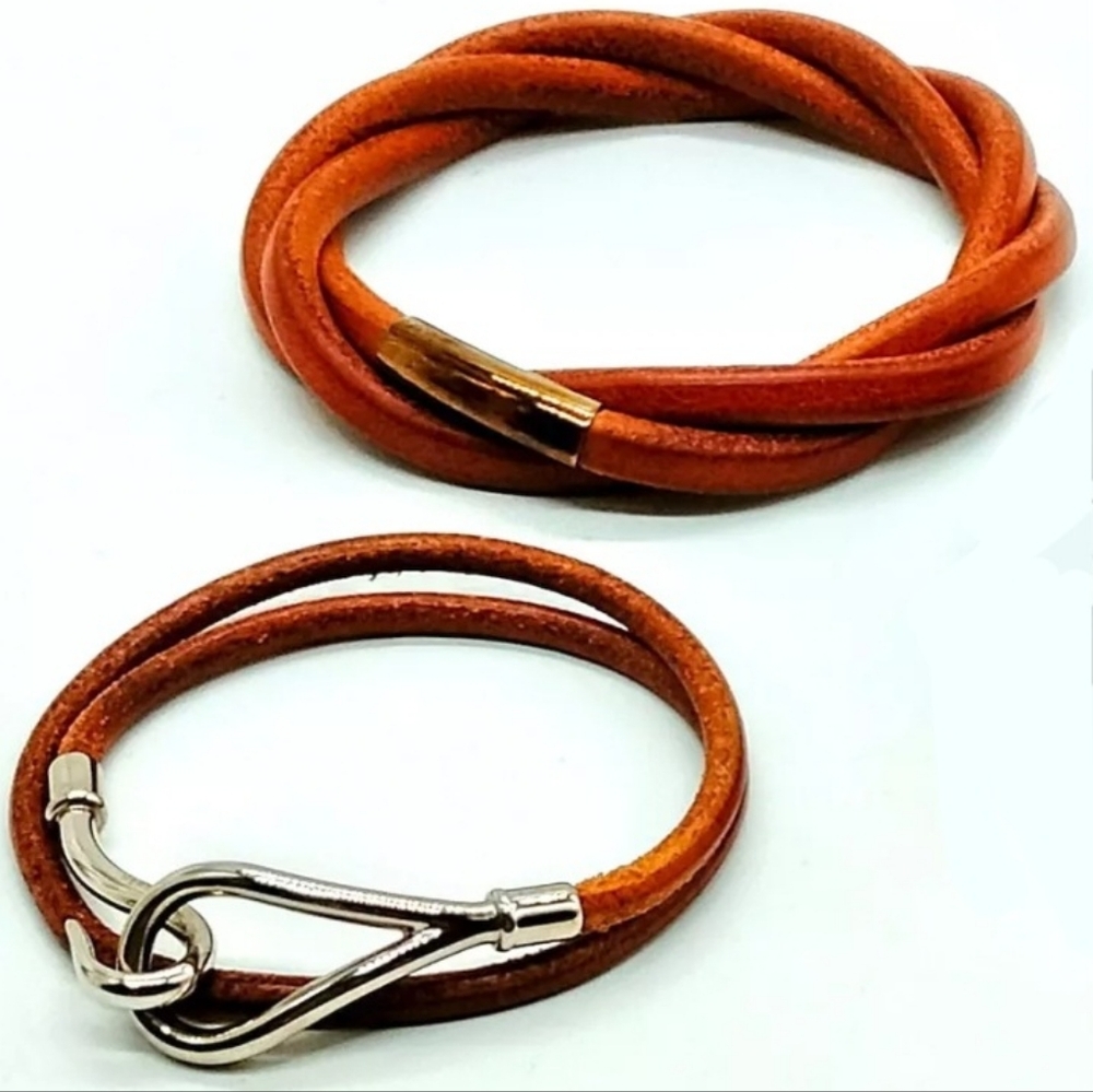 Hermes SET OF 2 Tornado Breath Bracelet Leather + Jumbo Hook Bracelet